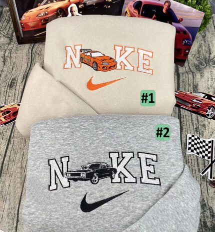 Brian Toyota Supra & Dominic Dodge Charger ("The Fast and Furious, 2001") – siuvinėtas džemperis