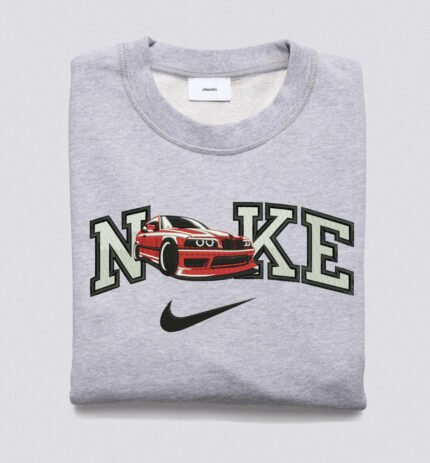 Raudonas BMW – siuvinėtas džemperis